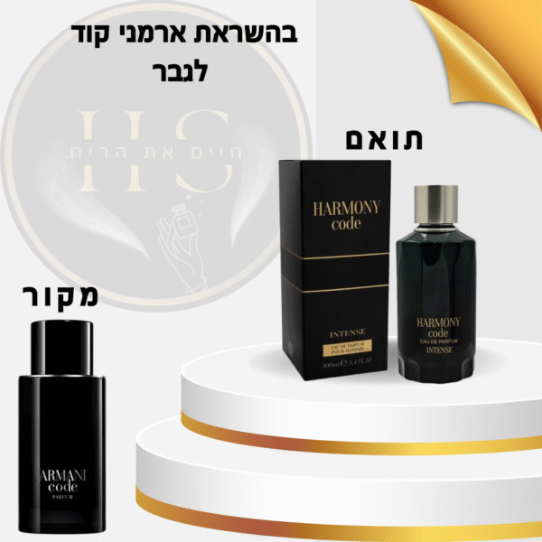 בהשראת ארמני קוד ג’ורג’יו ארמני לגבר א.ד.פ 100 מ”ל Armani Code Giorgio Armani for Men E.D.P 100ml