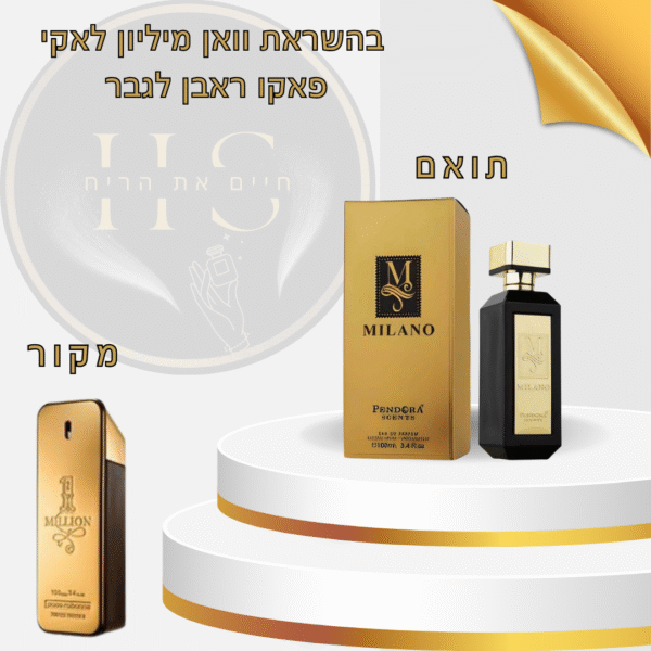 בהשראת וואן מיליון לאקי פאקו ראבן לגבר א.ד.פ 100 מ”ל 1 Million Lucky Paco Rabanne for Men E.D.P 100ml